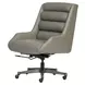 Drew Luxe Gray Leather Upholstered Executive Chair