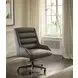 Drew Luxe Gray Leather Upholstered Executive Chair