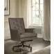 Reese Ardent Iron Leather Upholstered Executive Chair with Nailhead Trim and Casters