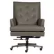 Reese Ardent Iron Leather Upholstered Executive Chair with Nailhead Trim and Casters