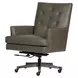 Reese Ardent Iron Leather Upholstered Executive Chair with Nailhead Trim and Casters