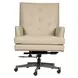 Reese Ardent Dove Leather Upholstered Executive Chair with Nailhead Trim and Casters