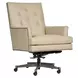 Reese Ardent Dove Leather Upholstered Executive Chair with Nailhead Trim and Casters