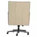 Reese Ardent Dove Leather Upholstered Executive Chair with Nailhead Trim and Casters