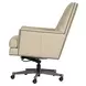 Reese Ardent Dove Leather Upholstered Executive Chair with Nailhead Trim and Casters