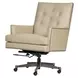 Reese Ardent Dove Leather Upholstered Executive Chair with Nailhead Trim and Casters