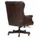 Jefferson Burnished Umber Leather Upholstered Executive Chair with Nailhead Trim and Casters