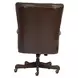Jefferson Burnished Umber Leather Upholstered Executive Chair with Nailhead Trim and Casters