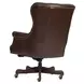 Jefferson Burnished Umber Leather Upholstered Executive Chair with Nailhead Trim and Casters