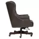 Jefferson Burnished Walnut Leather Upholstered Executive Chair with Nailhead Trim and Casters