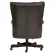 Jefferson Burnished Walnut Leather Upholstered Executive Chair with Nailhead Trim and Casters
