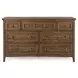 Bay Creek Toasted Nutmeg 7 Drawer Dresser with Rectangular Mirror