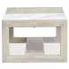 Northcrest Gallery Buff and Antique Silver Rectangular Marble Top Cocktail Table