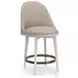 Another Round Ivory and Moonstone Swivel Counter Height Stool