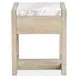 Northcrest Gallery Buff and Antique Silver Rectangular Marble Top End Table