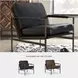 Puckman Black Leather Accent Chair