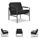 Puckman Black Leather Accent Chair