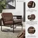 Puckman Brown Leather Accent Chair