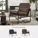 Puckman Brown Leather Accent Chair