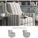 Kambria Ivory And Black Swivel Accent Chair
