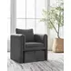 Vreni Charcoal and Black Upholstered Accent Chair with Ottoman