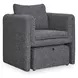 Vreni Charcoal and Black Upholstered Accent Chair with Ottoman