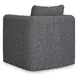Vreni Charcoal and Black Upholstered Accent Chair with Ottoman
