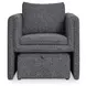 Vreni Charcoal and Black Upholstered Accent Chair with Ottoman