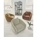 Yahya Camel Upholstered Swivel Accent Chair