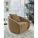 Yahya Camel Upholstered Swivel Accent Chair