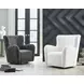 Rowenburg Heather Charcoal Upholstered Swivel Glider Accent Chair