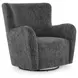 Rowenburg Heather Charcoal Upholstered Swivel Glider Accent Chair