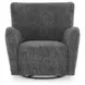 Rowenburg Heather Charcoal Upholstered Swivel Glider Accent Chair