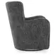 Rowenburg Heather Charcoal Upholstered Swivel Glider Accent Chair