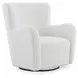 Rowenburg Cream Upholstered Swivel Glider Accent Chair
