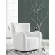 Rowenburg Cream Upholstered Swivel Glider Accent Chair