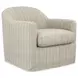 Valwick Cream and Brown Upholstered Swivel Accent Chair