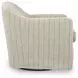 Valwick Cream and Brown Upholstered Swivel Accent Chair