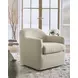 Valwick Cream and Brown Upholstered Swivel Accent Chair