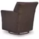 Braydunn Espresso Brown Leather Upholstered Swivel Glider Accent Chair