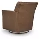 Braydunn Caramel Leather Upholstered Swivel Glider Accent Chair
