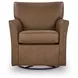 Braydunn Caramel Leather Upholstered Swivel Glider Accent Chair