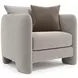 Rowan Beige Upholstered Lounge Chair with Pillow