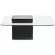 Donora Clear Glass and Obsidian Square Glass Top Cocktail Table