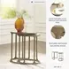 Irmaleigh Antiqued gold tone Accent Table Set Of 2
