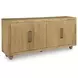 Niam Light Antique Beige 4 Door Accent Cabinet