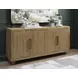 Niam Light Antique Beige 4 Door Accent Cabinet