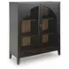 Armenleigh Black and Brown 2 Glass Door Bar Cabinet