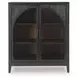 Armenleigh Black and Brown 2 Glass Door Bar Cabinet