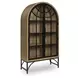 Gwenwich Natural and Black 2 Glass Door Accent Cabinet